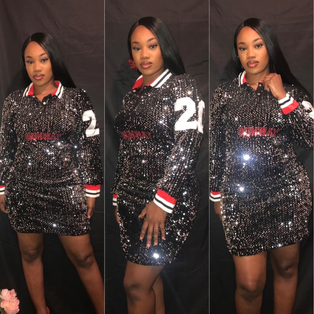 Sequin Jersey dress